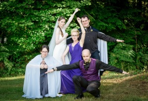 wedding party posed as Ginyu Force.